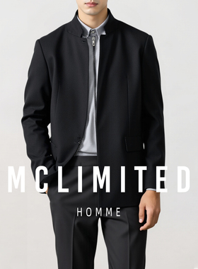McLimited-8176 男士立领夾克外套 设计师款 进口ELASTIC素材