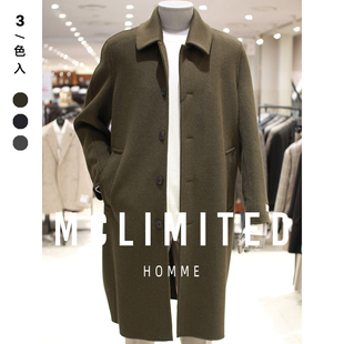 韓單 / 10%羊絨 高效保暖內膽 男士加厚雙面手縫羊毛呢大衣8024