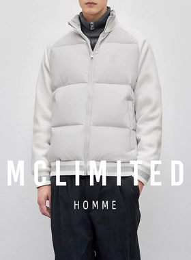 Mclimited-8052 撞色针织拼接 高尔夫男士立领短款80鹅绒羽绒服
