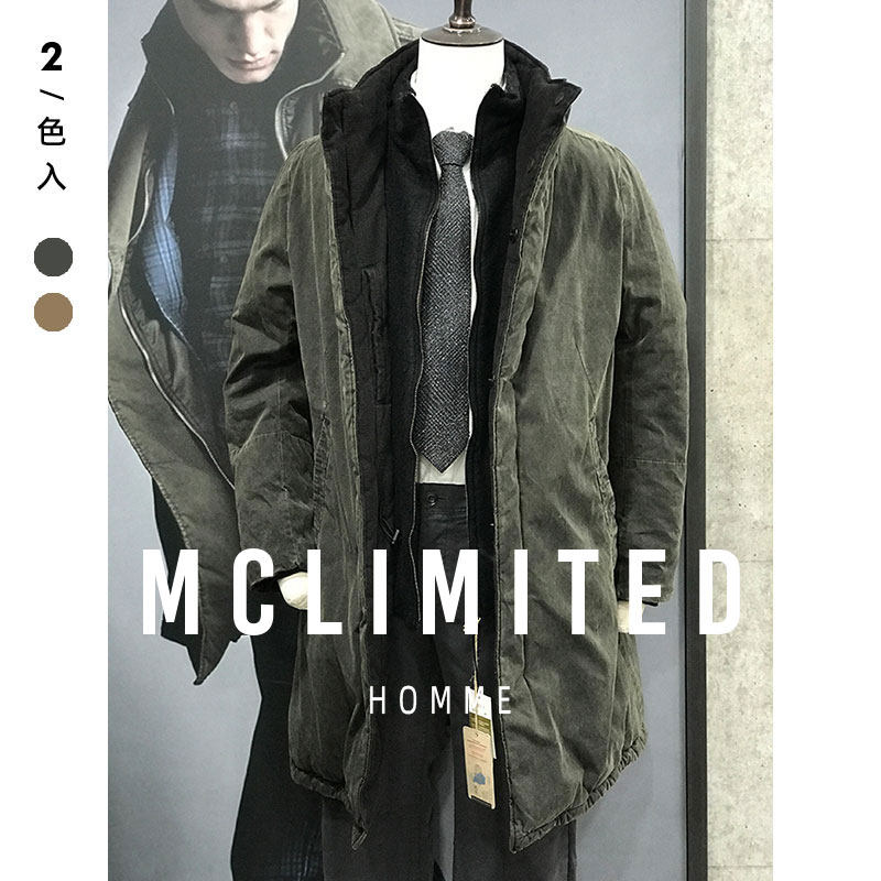 水洗做旧男士鹅绒羽绒服