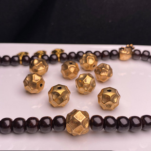 黄铜无相珠文玩配饰顶珠腰珠星月菩提金刚百香椰蒂108diy配件