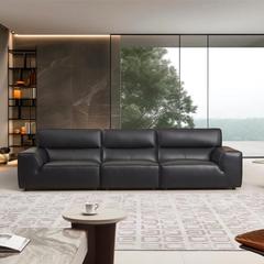 帝标线下门店同款现代简约真皮大黑牛沙发PS55008A