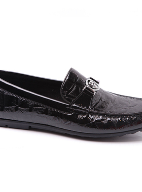 沙驰男鞋2025新款漆皮亮面软底豆豆鞋真皮皮鞋一脚蹬乐福休闲鞋男