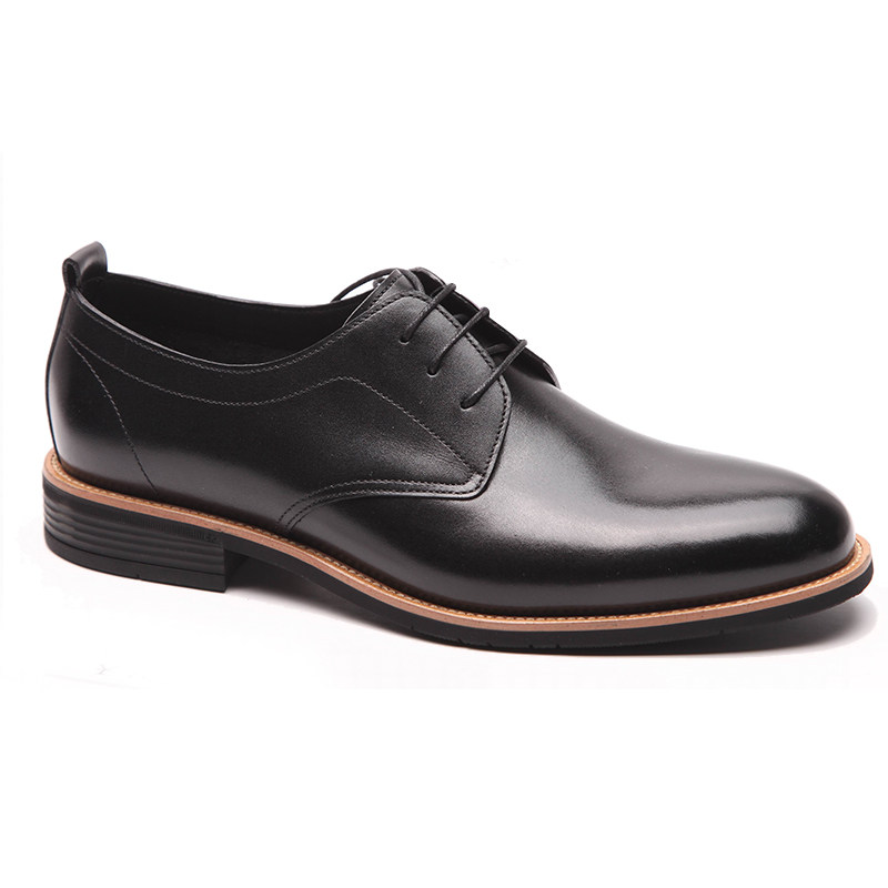 沙驰男鞋2024春季新款商务休闲鞋男士尖头百搭牛皮皮鞋51s3b2810