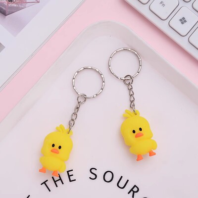 钥匙圈网红小黄鸭钥匙扣挂件