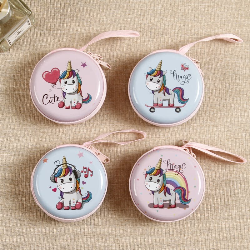 卡通可爱零钱包迷你便携圆形耳机线收纳包卡通钥匙收纳包