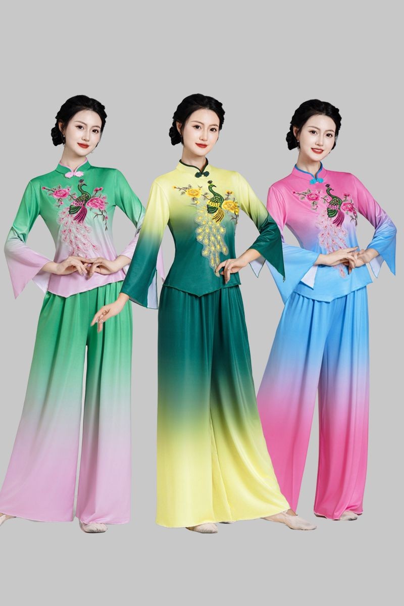 2024新款古典舞春夏款舞蹈演出服弹力广场舞中老年秧歌跳舞服饰