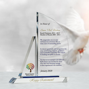 新款高端水晶奖杯订做订做刻字感谢牌授权牌退休奖座玻璃奖牌订做