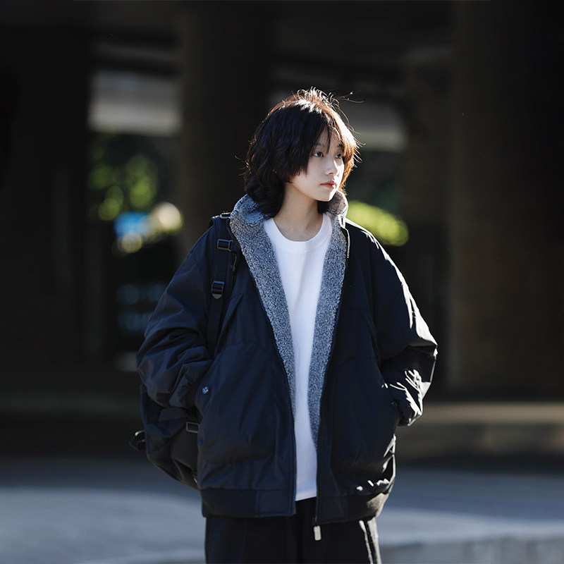 阿于呆加厚冬季羊羔毛毛衣