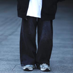 长裤 男女水洗做旧阔腿裤 日系复古宽松直筒牛仔裤 阿于呆STAYFISH
