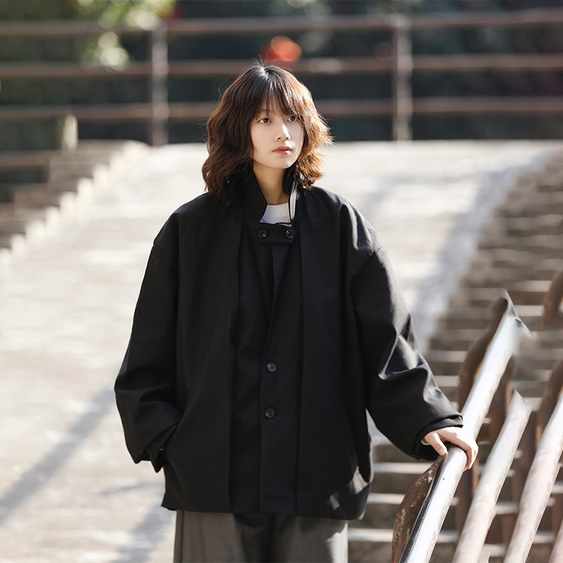阿于呆复古高级感黑色西服
