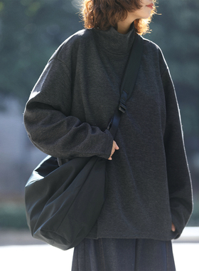 阿于呆日系简约休闲大容量防水单肩包男女同款百搭松弛感斜挎包潮