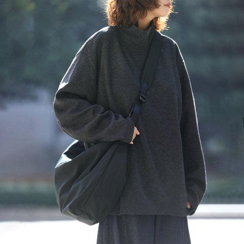 阿于呆日系简约大容量轻便单肩包