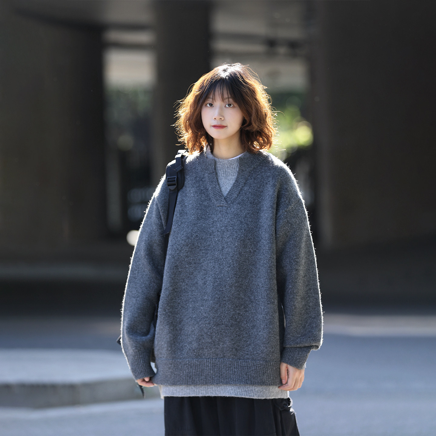 阿于呆日系撞色假两件重磅毛衣男秋冬宽松高级内搭保暖针织衫女潮,男装,针织衫/毛衣,淘宝优惠券,粉丝福利购,淘宝优惠卷