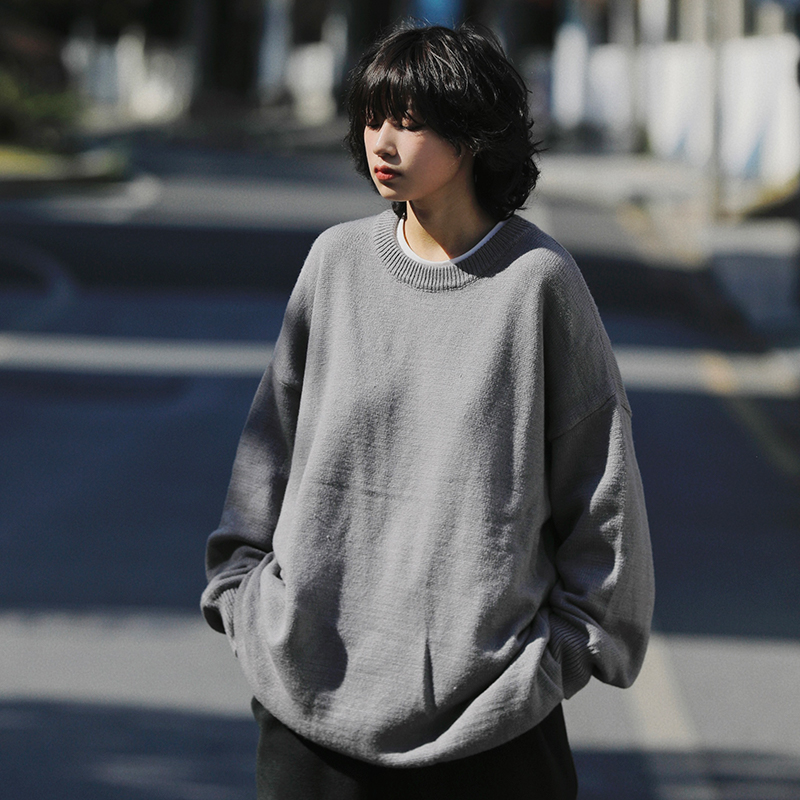 STAYFISH宽松圆领毛衣日系