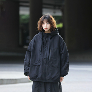 加厚保暖情侣休闲棉衣外套女潮 连帽棉服男冬季 阿于呆美式 解构工装