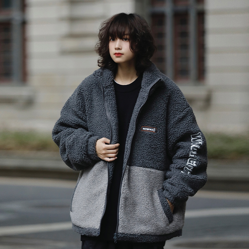 阿于呆加厚羊羔毛外套冬