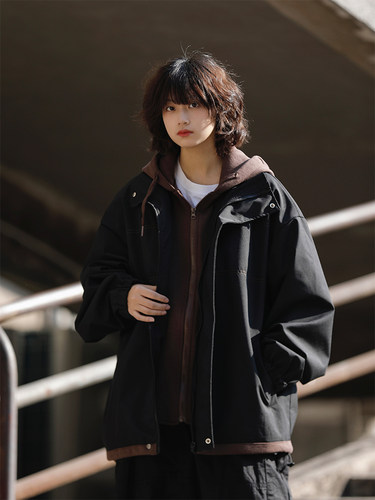 阿于呆加厚春秋日系外套