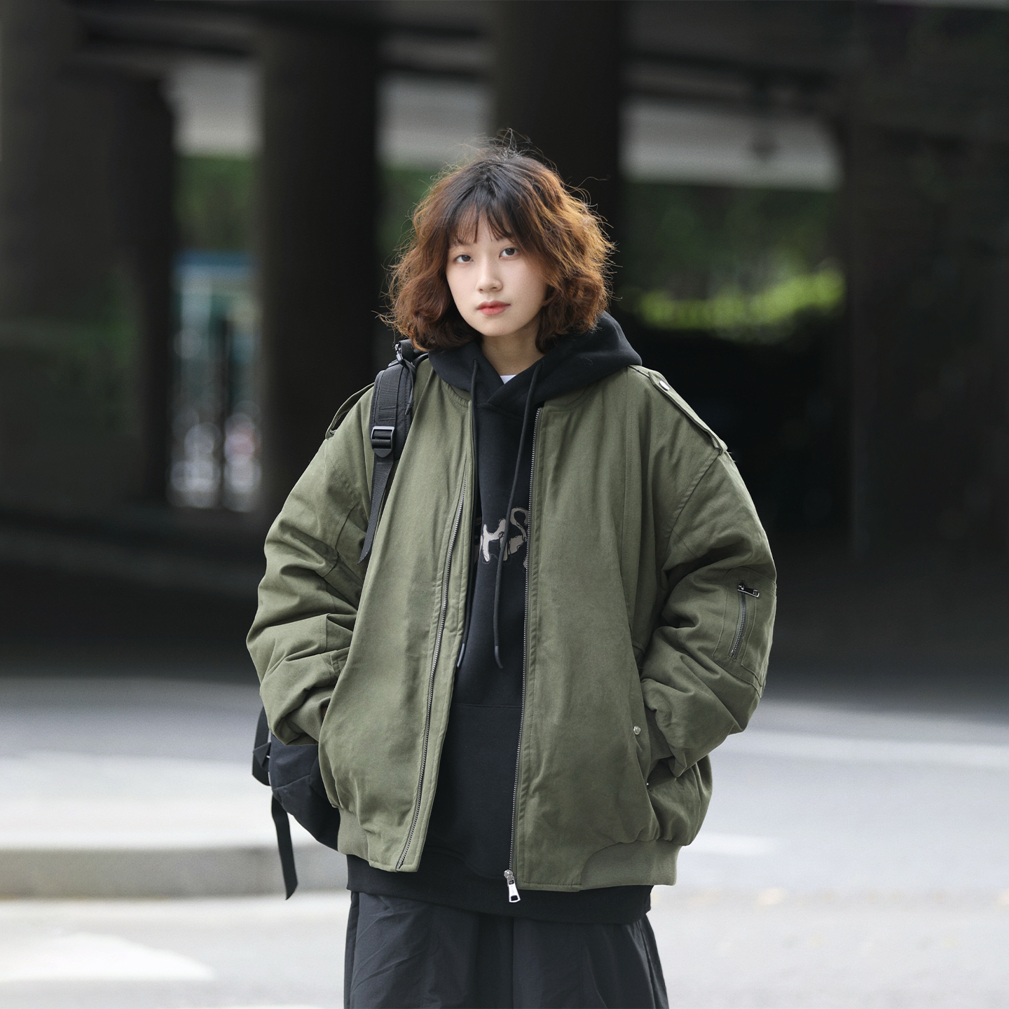 阿于呆日系复古90白鸭绒羽绒服