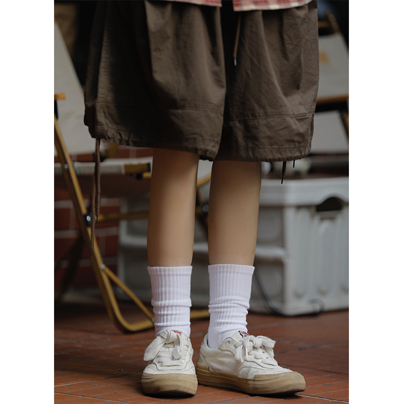 阿于呆长筒纯棉日系复古袜子