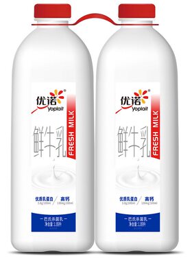 优诺鲜牛乳1.89Lx2瓶巴氏杀菌