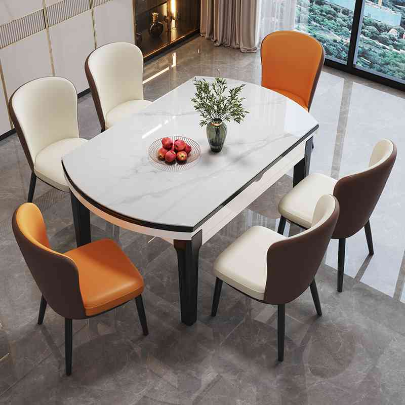 实木岩板餐桌椅2024新款现代简约轻奢餐桌家用小户型伸缩可变圆桌