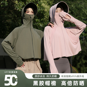 防晒开衫2024新款衣女夏季防紫外线UPF50+轻薄凉感指尖服骑行外套