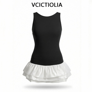 度假 连体泳衣女士黑色高级感热辣遮肚游泳馆保守泳装 2026夏季 新款