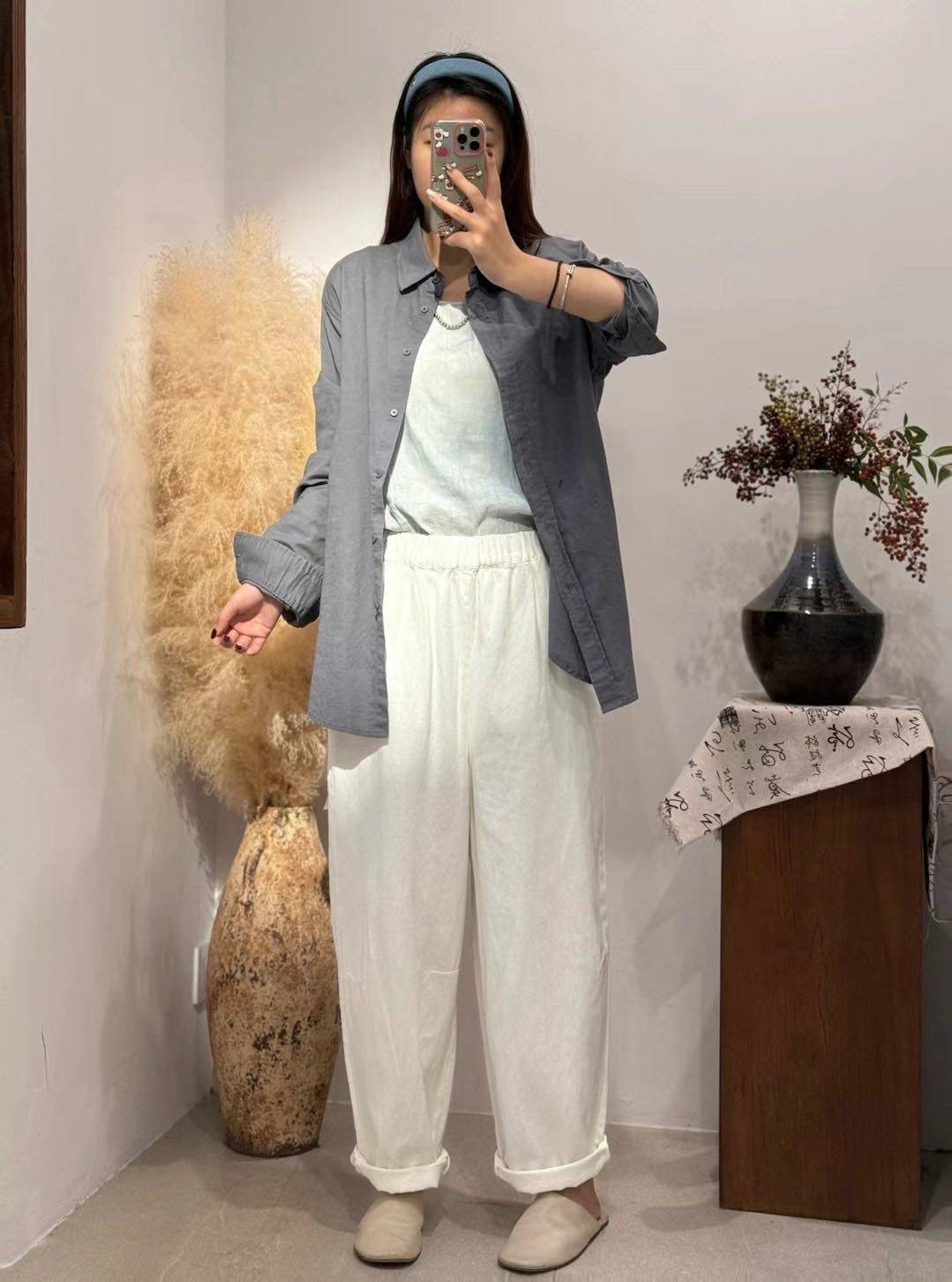 植物印染汉麻直筒裤 ML5038,女装/女士精品,大码裤装,淘宝优惠券,粉丝福利购,淘宝优惠卷