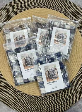 H汉麻色织蜂巢提花方巾M 福利特惠　34*34