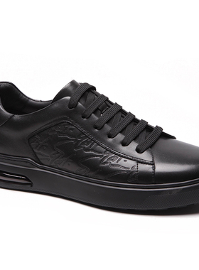 沙驰男鞋2025新款运动休闲鞋男士真皮减震气垫皮鞋板鞋77T7B2195