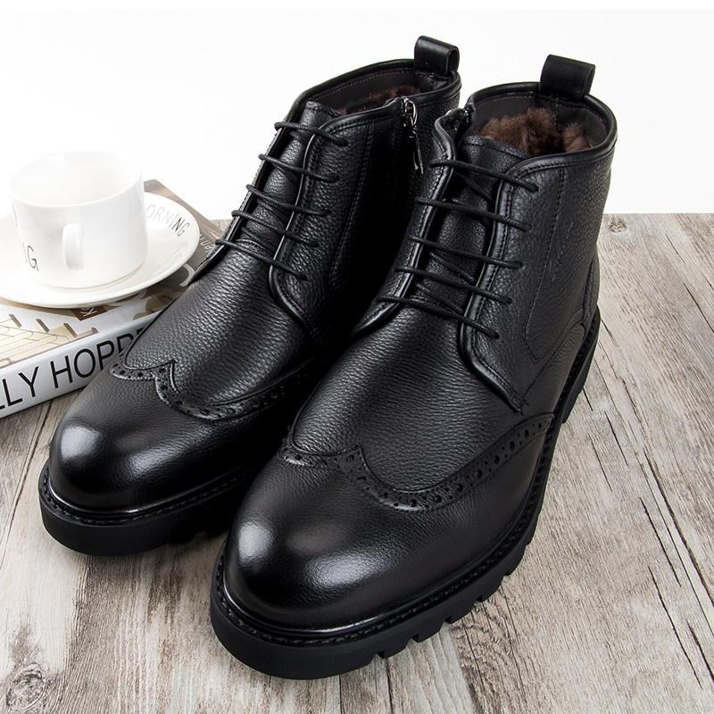 冬季男鞋沙驰专柜正品大棉鞋