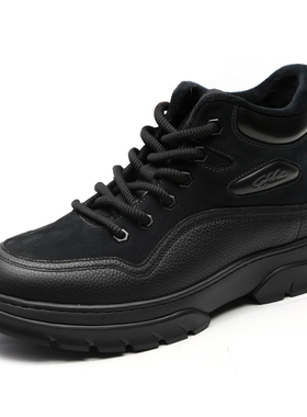 沙驰男鞋冬季高帮加绒工装马丁靴户外保暖休闲棉鞋皮靴Z12A9F0446