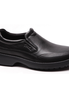 沙驰男鞋2025冬季新款商务休闲鞋男士真皮一脚蹬厚底皮鞋68T7B003