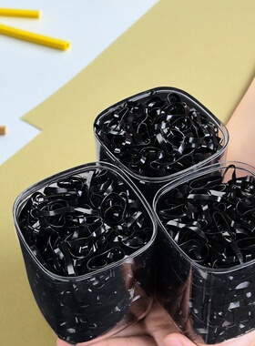 黑色成人橡皮筋头绳女一次性发圈女孩儿童小发绳高弹力耐用不伤发