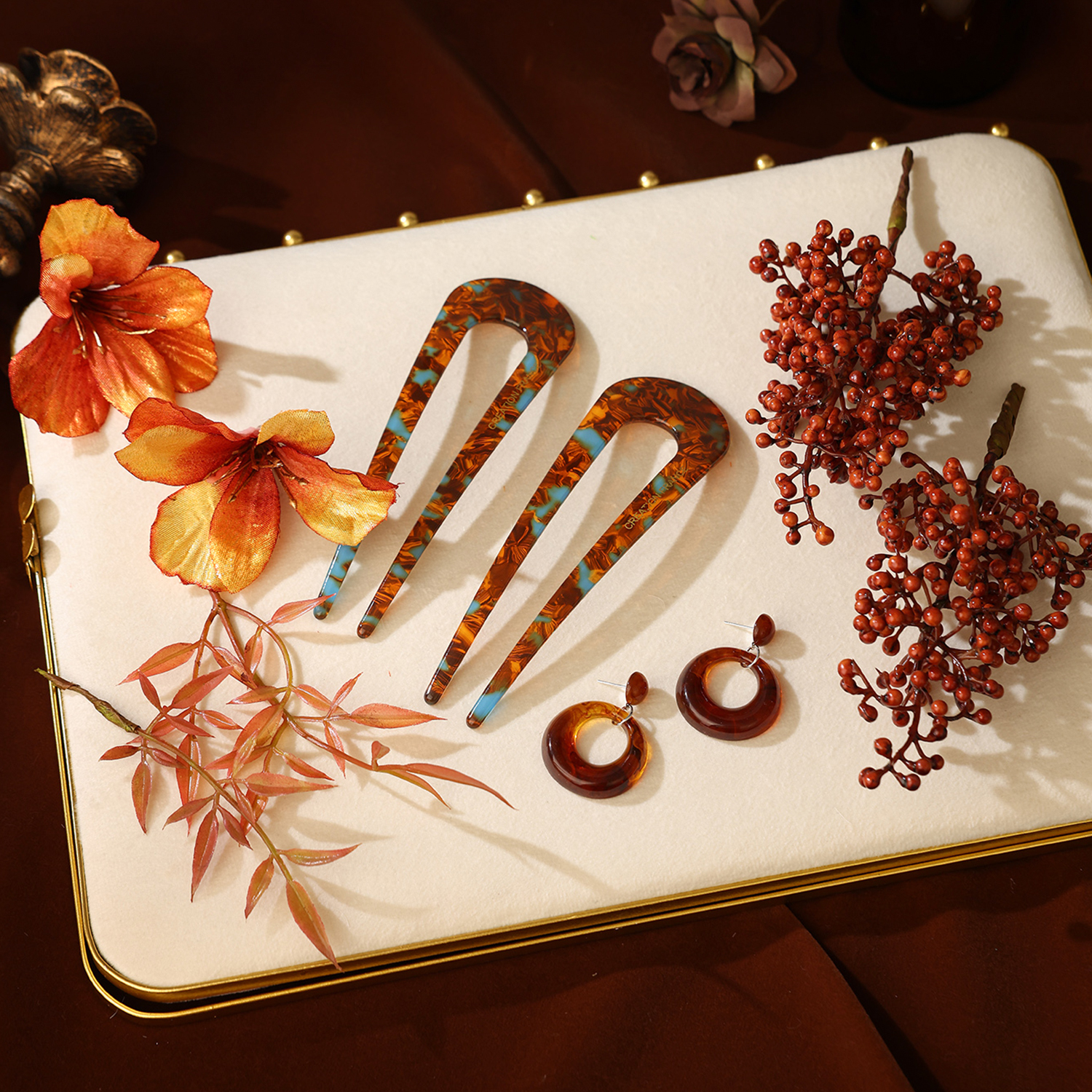 新娘晨袍造型头饰新中式发簪套装