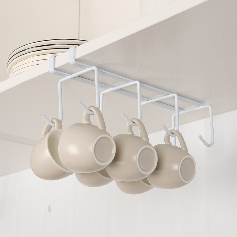 创意免钉悬挂杯架倒挂水杯挂架家用厨房壁挂式茶杯咖啡杯收纳架子,收纳整理,整理架/置物架/收纳架,淘宝优惠券,粉丝福利购,淘宝优惠卷