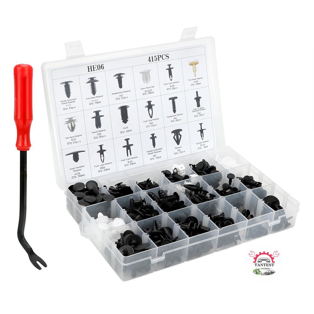 盒装415PCS卡扣汽车固定门板内衬装饰保险杠塑料膨胀铆钉套装卡子