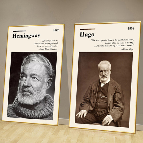 名人名言装饰挂画励志氛围布置英语教室办公室科学家复古画像海报