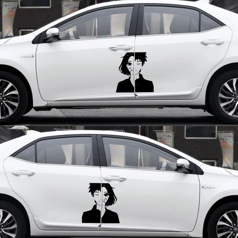 动漫痛火影忍者车贴情侣车贴宇智波带土琳汽车贴纸小划痕遮挡贴纸