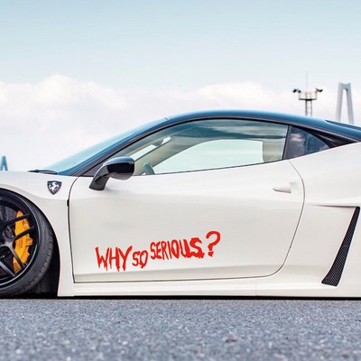 个性汽车贴正义联盟反派人物蝙蝠侠与小丑 why so serious贴纸