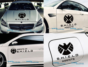 漫威车贴 神盾局特工汽车装饰贴纸 复仇者联盟反光贴花 车贴遮痕