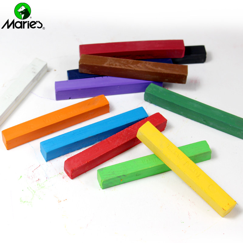 马利色粉笔24色方形色粉笔美术粉彩棒素描彩色绘画笔一次性染发剂