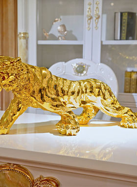 礼赫家饰装饰品摆件老虎摆件工艺品汽车家居客厅摆设开业礼品酒柜