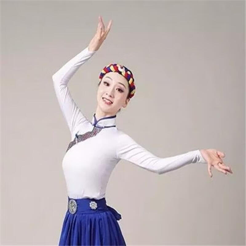 流彗藏族舞蹈服装女裙子腰带新款演出水袖上衣学生藏族半身裙大摆