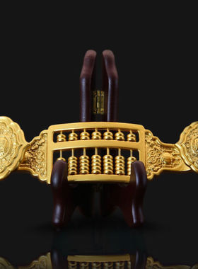 狮奥利兴精打细算黄铜如意算盘摆件铜如意吉祥算盘家居装饰品办公