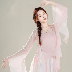 流彗水袖 古风身韵纱衣练功服舞蹈服仙气艺考演 舞蹈服古典裙子新款