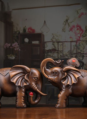 礼公馆大象客厅摆件招财开业礼品乔迁之喜搬家礼物办公室工艺品装
