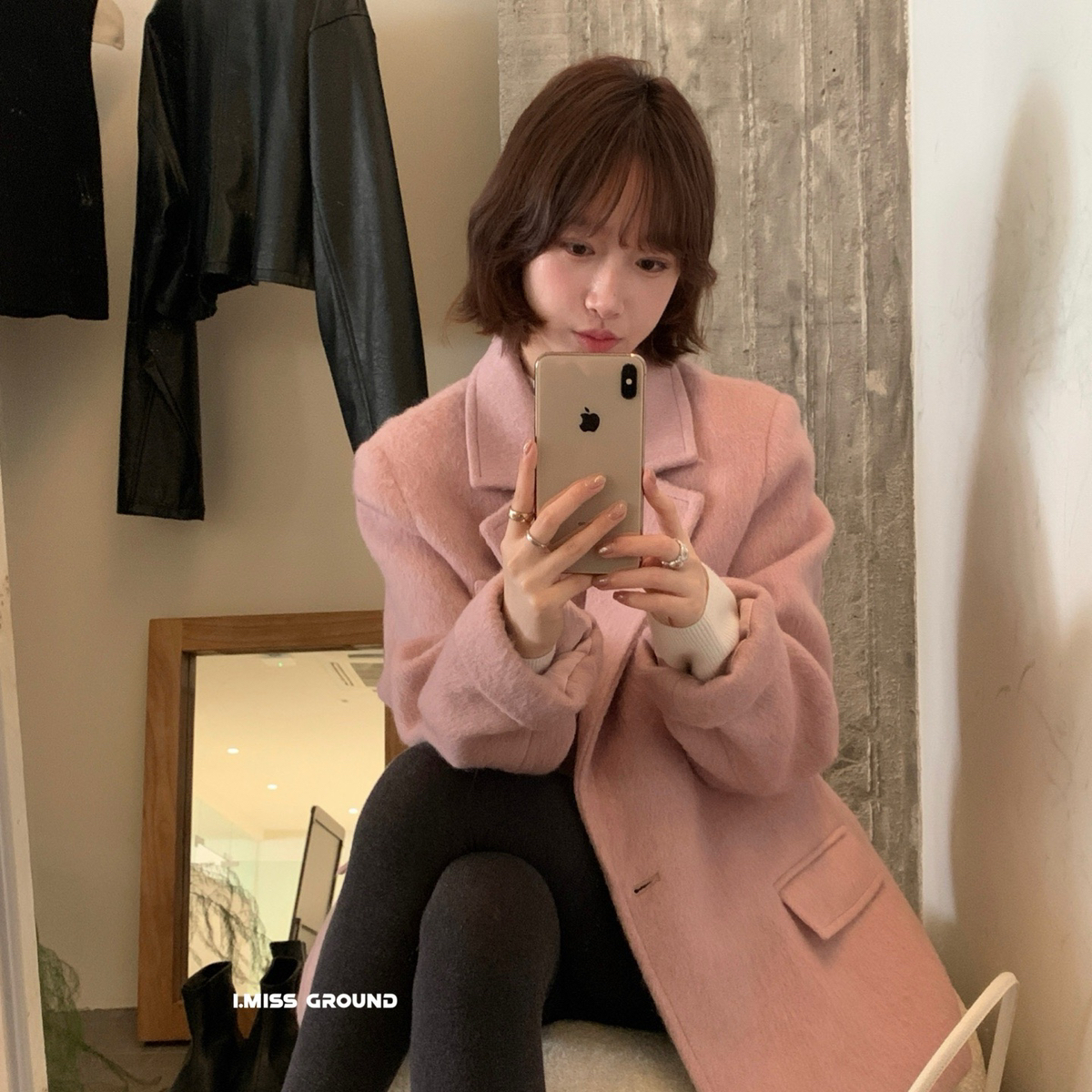 IMISS-冬上新韩标升级羽绒里衬质感加厚西装保暖羽绒服外套