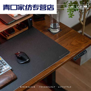 丝麓云碳纤维桌垫SkipperTech凯PU皮革桌垫碳纤维超大桌面键黑色9
